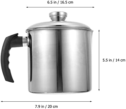 Hemoton 2L Oil Strainer Pot Cooking Oil Filter Can Kitchen Grease Sieve Can Fine Mesh Frying Grease Strainer Pot Container with Handle