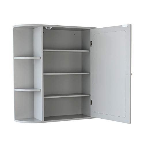 House & Homestyle Mirror Cabinet, Grey, H 63cm x W 66cm x D 16.5cm House & Homestyle Mirror Cabinet, Grey, H 63cm x W 66cm x D 16.5cm