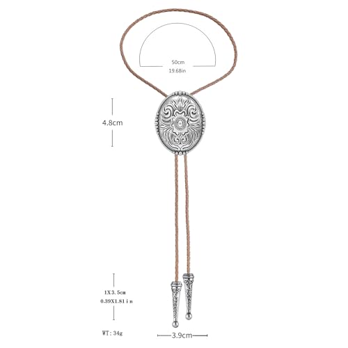 Image of GelConnie Floral Bolo Tie for Men Womens Bolo Tie Necklace Native American Black Men's Bolo Ties Western Cowboy Bolero Ties