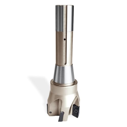 Image of R8 Shank Indexable End Mill 2 inch Diameter 90 Degree High Speed Milling Cutter with 5 Apkt1604 Carbide Inserts (6-1 /8 inch Overall Length)