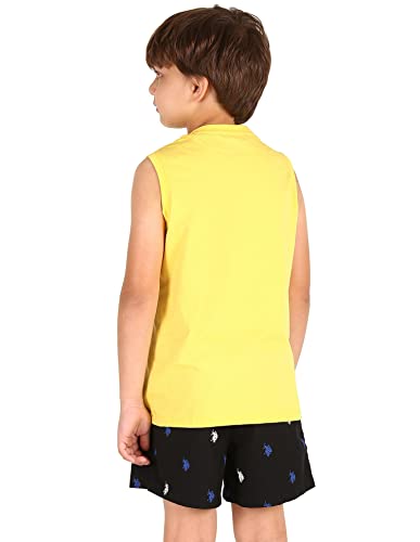 Image of U.S. Polo ASSN. Boy's Round Neck Regular Fit Brand Print Ikeb Muscle Tank - Pack of 1