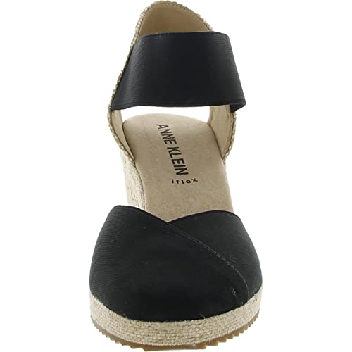 Anne Klein Womens Zoey Canvas Ankle Strap Espadrille Heels3