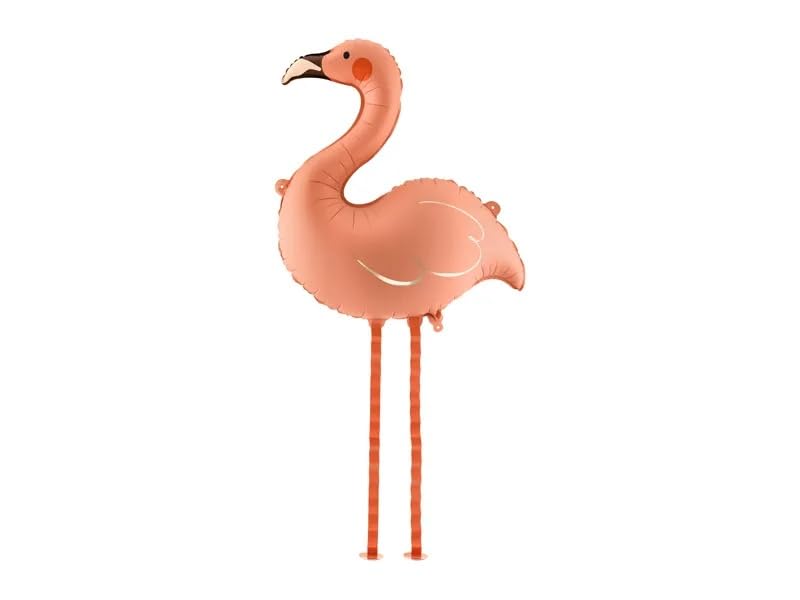 Flamingo Foil Balloon, Coral, 65 x 67 cm, with Attachable Legs, Self-Sealing, Helium Compatible, 1 Piece