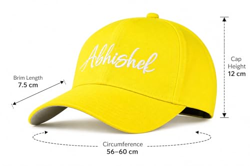 Image of AICA Personalised Name Cotton Cap for Men & Women � Black, Free Size | Gifts for Men & Women