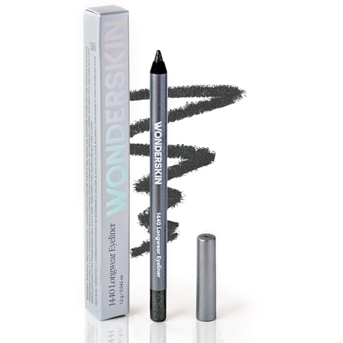 Wonderskin Eyeliner Pencil, 1440 Longwear Black Glitter Eyeliner Pencil - Waterproof, Sharpenable & Smudge Proof