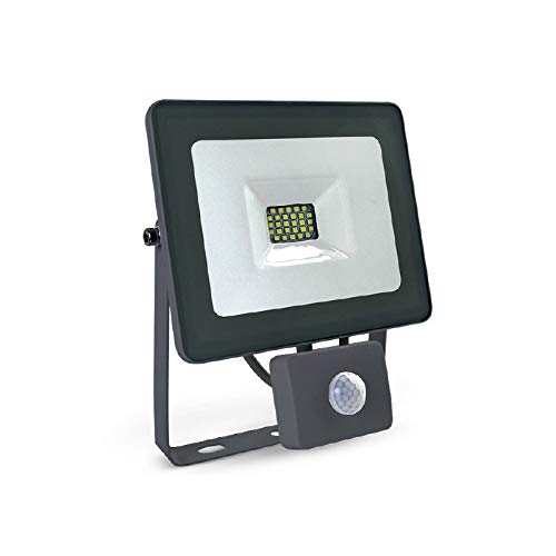 VISION EL Projecteur extérieur LED Plat Gris avec détecteur 50W 6000°K