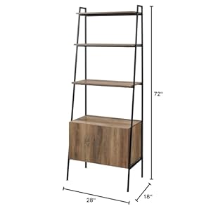 Walker edison furniture company industrial modern ladder bookcase wcabinet 72 inch reclaimed barnwood  urban country home decor