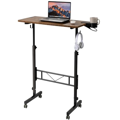 Image of SIDUCAL Standing Desk Adjustable Height, Rustic Brown