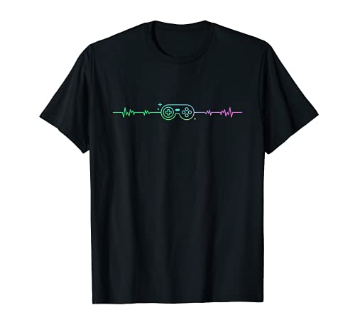 Heartbeat Line Love Headset Gamer Cita Retro Art Camiseta