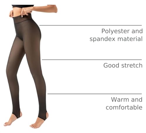 Image of Pnadty Women's High Waisted Velvet Warm Elastic Tights Winter Fleece Lined Thick Leggings Pants