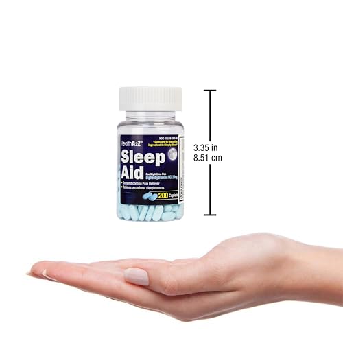 healtha2z sleep aid 200 caplets  diphenhydramine hcl 25mg  regular strength sleeping pills  safe amp non-habit-forming