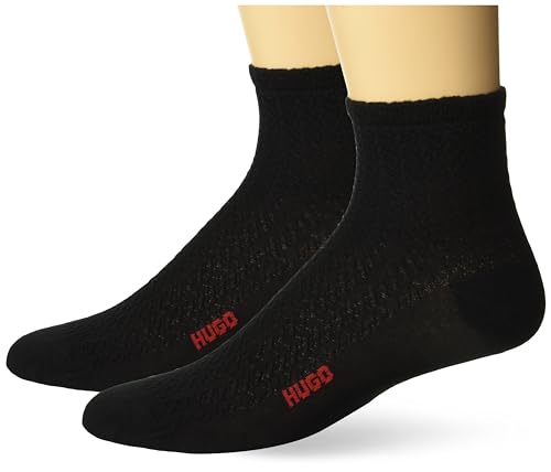 HUGO Men's Two Pack Short Socks in Cable Braid