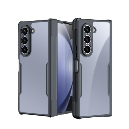 Image of PRITO Compatible for Samsung Galaxy Z Fold 6 Case - Clear Beatle Slim Phone Case with Hard Pc Back, Soft TPU Edges, Hinge, Non-Yellowing, Shockproof Protective Cover for Z Fold 6