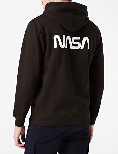 Nasa Men's Circle Logo Hoodie, Black (Black Blk), X (Size:X-Large)