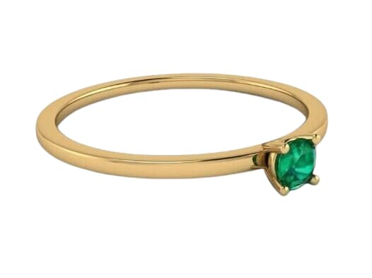 Dainty Emerald Stacking Solitaire Ring, Minimalist Emerald Ring Simple Art Deco Women Anniversary, Promise, Wedding gift for her.3