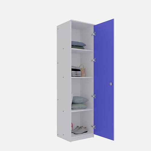 Image of COUCH CULTURE Adona Engineered Wood Wardrobe Almirah for Clothes with 1 Door | Storage Organizer | Storage Cabinet for Kitchen | Multipurpose Almirah for Bedroom, Living Room | 1 Year Warranty - Blue