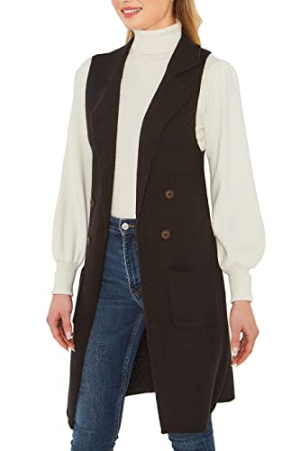 Love Tree Women's Sleeveless Long Sweater Vest Open Front Knit Cardigan Waistcoat3