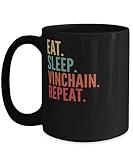 Vinchain Crypto, Eat Sleep Vinchain Repeat Mug 15oz, black