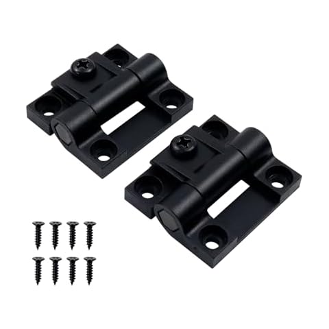 Antrader 2 Pack 43mmx36mm 4 Countersunk Holes Plastic Adjustable Torque Position Control E6-10-301-20 Series Hinge Black Door Hinges Cover