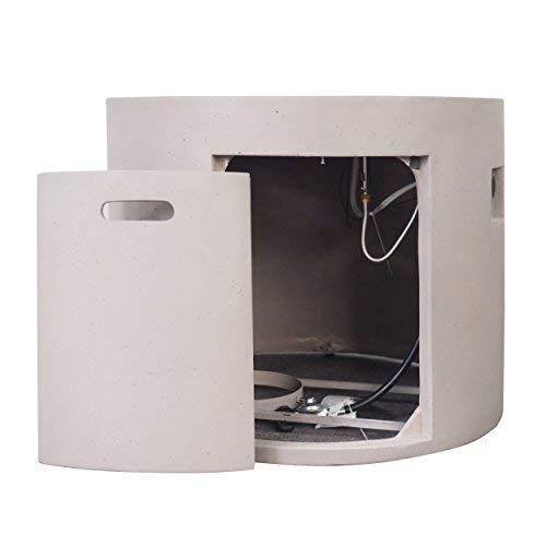 Leo Outdoor 31" Round Light Weight Concrete Propane Burning Fire Pit, Light Gray #TOP7