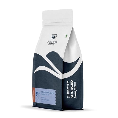 Image of THIRD WAVE COFFEE Arabica Monsoon Malabar Coffee, Medium Roast, Medium Grind for Electric Dripper Brewing, 250g