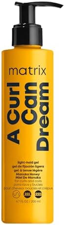Matrix Light Hold Gel, For Curly & Coily Hair, A Curl Can Dream With Manuka Honey Extract, Sulfate, Paraben, Silicone Free, 200ml