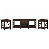 Bush Furniture Key West Coffee Set of 2 End Tables, Bing Cherry