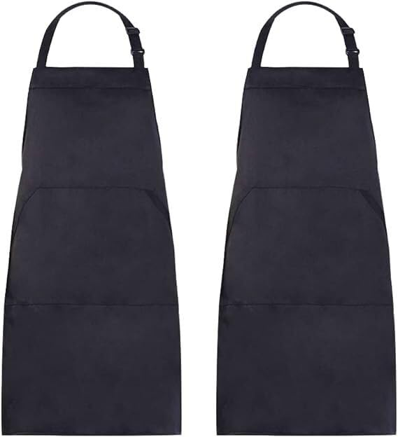 Khoji & Meeni Aprons with 2 Pockets Unisex Aprons for Home Kitchen Restaurant, Coffee House, Adjustable Neck Strap