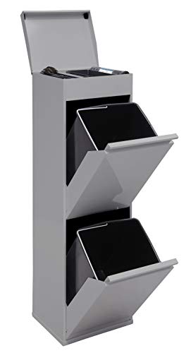 Arregui Top CR222-B Cubo de Basura y Reciclaje de Acero de 2 Comp...