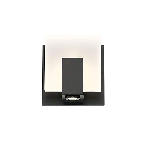 Eurofase 34142-029 Canmore - 5 Inch 8W 1 LED Wall Sconce, Black Finish with Frosted Glass
