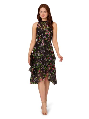 Adrianna Papell Women's Printed Halter Midi Dress4