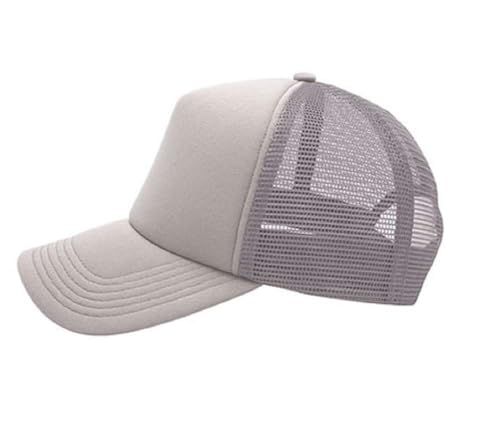 Image of NYFASHION101 Plain Mesh Trucker Hat - Breathable 6-Panel Daily Snapback Cap, Customizable Ideal for DIY Embroidery & Patches