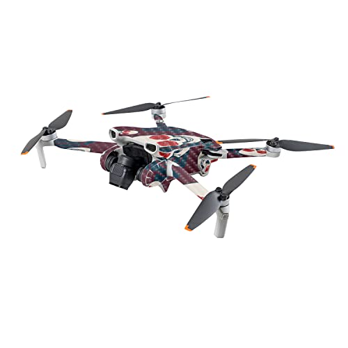 Image of MightySkins Carbon Fiber Skin Compatible with DJI Mini 3 - Skulls N Roses | Protective, Durable Textured Carbon Fiber Finish | Easy to Apply | Made in The USA