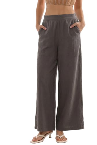 Pantalon de plage en lin léger femme Amazhiyu pour les vacances