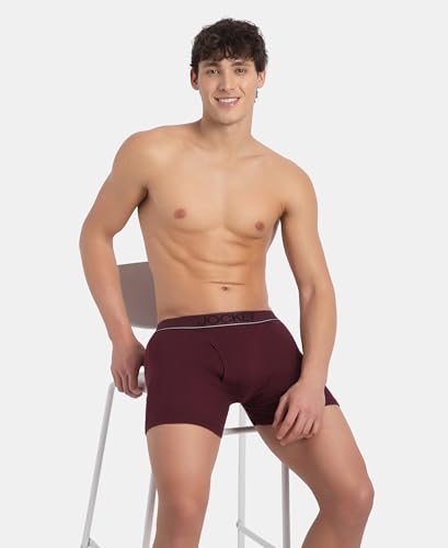 Image of Jockey 8009 Men Super Combed Cotton Rib Solid Boxer Brief with Ultrasoft and Durable Waistband