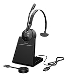 Jabra Engage 55 SE Mono Headset UC, Link 400a DECT Adapter USB-A, Engage 55 SE Deskstand, cavo USB-C a USB-A, borsa per il trasporto, garanzia e avvertimento (opuscoli di sicurezza)
