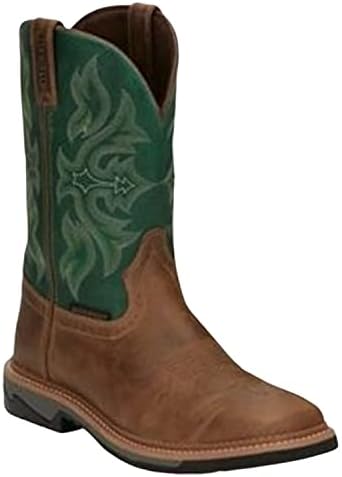 Justin Men's Bolt Western Work Boot Soft Toe Tan 11 D | Image 2