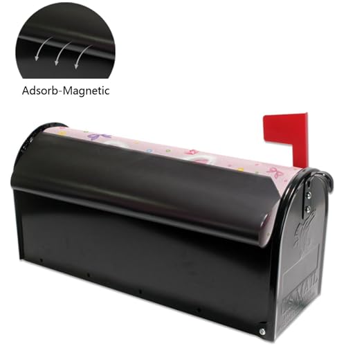 Image of Easter Bunny Cat Pink Magnetic Mailbox Covers Happy Easter Day Eggs Rabbit Butterfly Mailbox Cover Standard Size Full Magnet Garden Yard Porch Mail Boxes Cover Holiday Decorations 21 inch L x 18 inch W