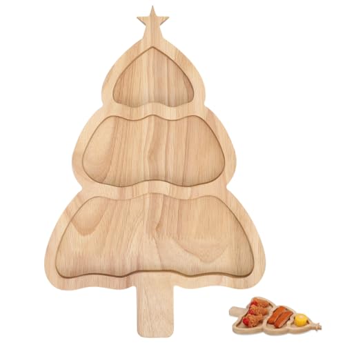 Ciieeo Bambus Serviertablett Mit Weihnachtsbaum Motiv –...