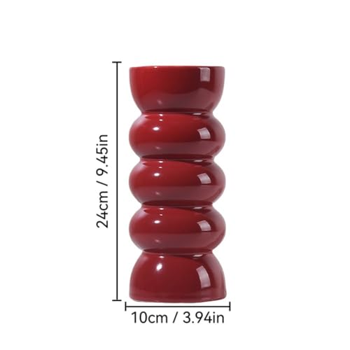 Vase en céramique rouge grand modèle pour composition florale - 3