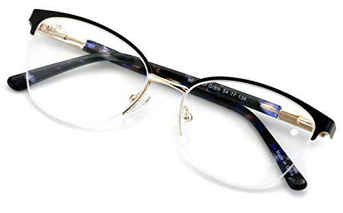 Women Round Half Rim Optical Frame Reading Glasses - Clear