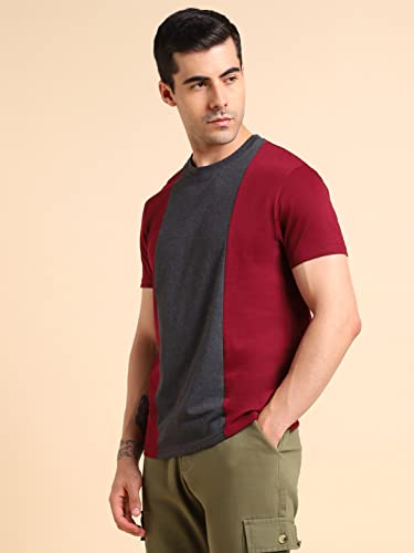 Image of Dennis Lingo Men's Cotton Slim Fit Solid Round Neck T-Shirt