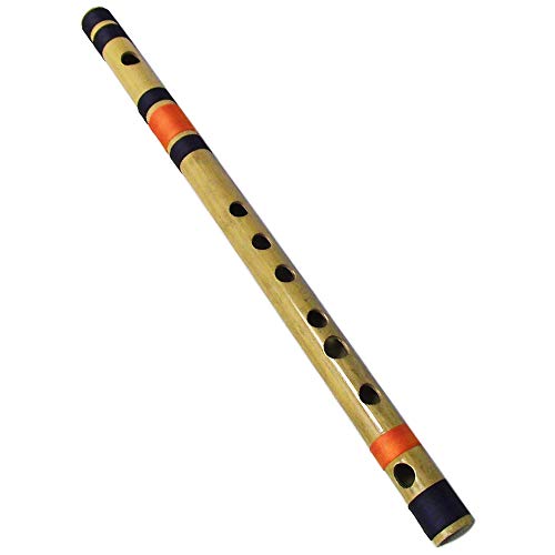 Image of Zaza Percussion- Professional Polished Bamboo Bansuri Flute - (Indian Flute) With Carry Bag (22'' A-Sharp Bass)