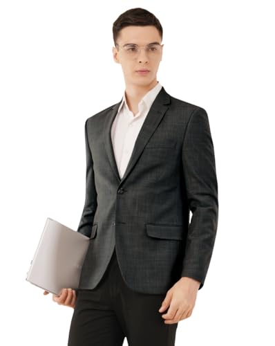Image of SaintX Men's Premium Woollen Blazer || Classic Warmness with Modern Slim Fit || Formal Blazer Coat for The Temperature Drops || Fully Lined || Tailored Wool Blended Warmth for The Well-Dressed