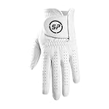 SPGOLF Golf Gloves Men, 100% AAA Cabretta Leather Golf Glove, Ergonomic Ultra Thin Leather Golf Gloves, Wear-Resistant White Gloves (Large)