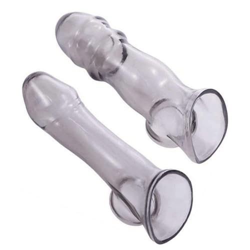 Silikon Penismanschetten Penis Vorhaut Ring Zurückhalte Ringe Penishülle Dildo mit Realistischer Eichel Verzögerung Ejakulation Sexspielzeug für Paare Männer