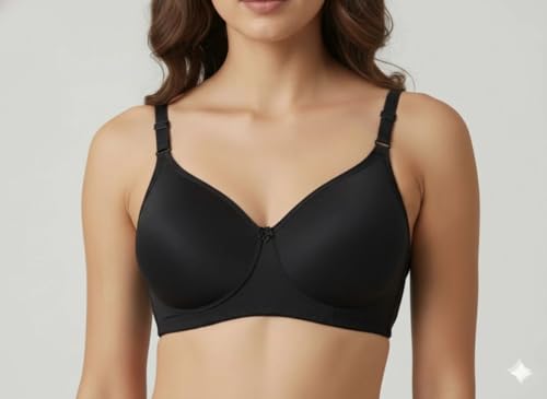 Image of Imsa Moda Women's Nylon Lycra Padded Non-Wired Full Coverage Everyday Bra | Soft, Comfortable & Supportive | Seamless Regular Wear Bra (Pack of 2)
