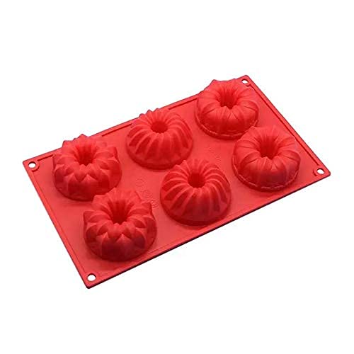 Folca® 1 Pc 6 Cavity Silicone Multi Flower Mould for Handmade Soap, Cake, Jelly, Pudding, Chocolate, Dessert etc (Multi Flower Mould)