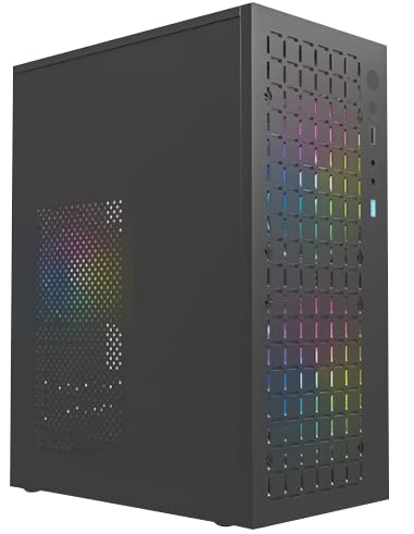 EVM Enigma Metal 711 Computer Cabinet with 500W Enguard Power Supply | Micro ATX/Mini ITX | USB 3.0 Front I/O | 0.6mm Metal Body | 2 HDD + 2 SSD | 80mm Rear Fan | Front 120mm Fan Support | Black