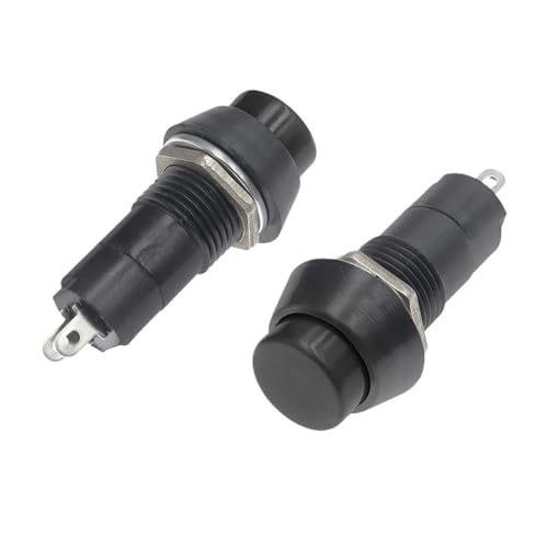 Self-lock/Self-Recovery Pushbutton Switches 12mm OFF-ON Plastic Push Button Switch momentary 3A 250V AC 2PIN 6Color Mixing(1 x 6 colours,Momentary,1PCS)